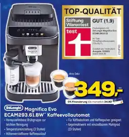 Euronics DeLonghi Magnifica Evo ECAM293.61.BW" Kaffeevollautomat Angebot
