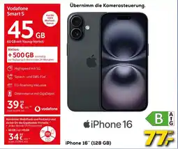 Euronics iPhone 16" (128 GB) + Vodafone Smart S Angebot