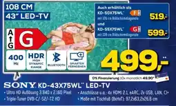 Euronics SONY KD-43X75WL" LED-TV Angebot