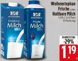 E-Center Weihenstephan Frische oder Haltbare Milch Angebot