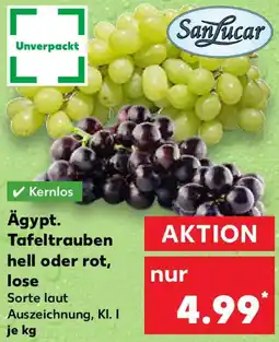Kaufland SanLucar Ägypt. Tafeltrauben hell oder rot, lose Angebot