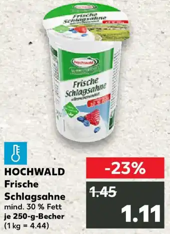 Kaufland HOCHWALD Frische Schlagsahne Angebot