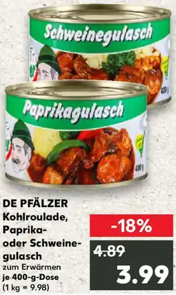 Kaufland DE PFÄLZER Kohlroulade, Paprika oder Schweinegulasch Angebot