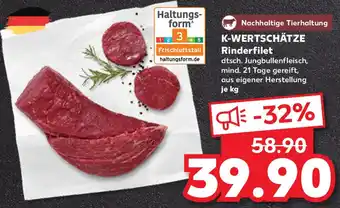 Kaufland K-WERTSCHÄTZE Rinderfilet Angebot