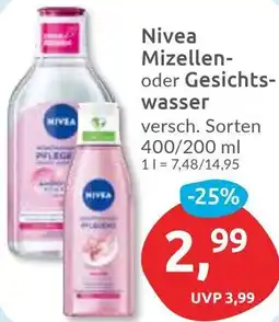 Budni Nivea Mizellen- oder Gesichtswasser Angebot