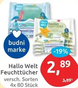 Budni Hallo Welt Feuchttücher Angebot
