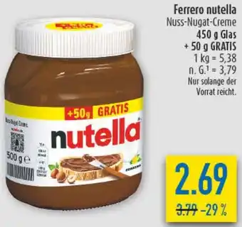 diska Ferrero nutella Angebot