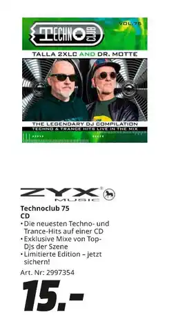 MediaMarkt Zyx music technoclub 75 cd Angebot