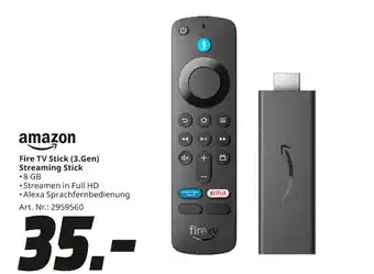 MediaMarkt Amazon fire tv stick (3.gen) streaming stick Angebot