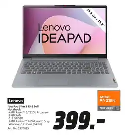 MediaMarkt Lenovo ideapad slim 3 15.6 zoll notebook Angebot