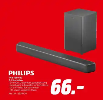 MediaMarkt Philips tab 5309/10 2.1 soundbar Angebot
