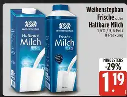Edeka Weihenstephan frische milch Angebot