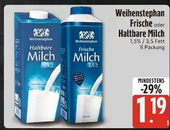 Edeka Weihenstephan frische milch Angebot