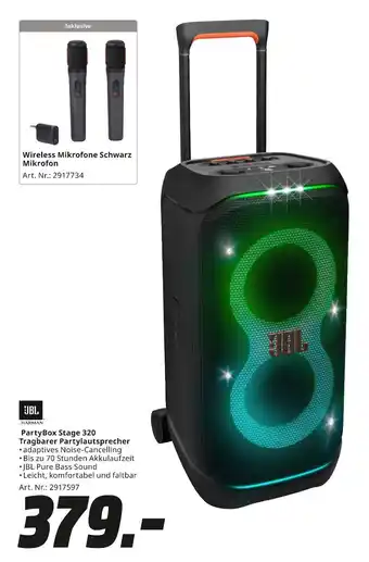 MediaMarkt Jbl partybox stage 320 tragbarer partylautsprecher Angebot