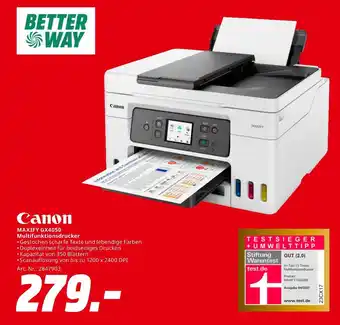 MediaMarkt Canon maxify gx4050 multifunktionsdrucker Angebot