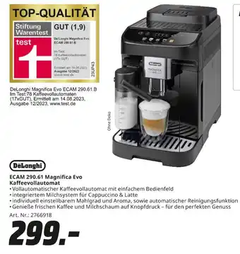 MediaMarkt Delonghi ecam 290.61 magnifica evo kaffeevollautomat Angebot