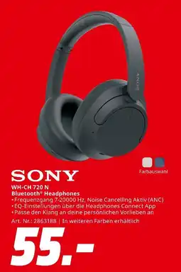 MediaMarkt Sony wh-ch 720 n bluetooth headphones Angebot