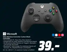 MediaMarkt Microsoft xbox wireless controller carbon black Angebot