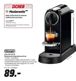 MediaMarkt Delonghi citiz en 167 b nespresso kapselmaschine Angebot