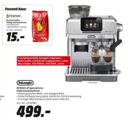 MediaMarkt Delonghi ec9455.m specialista espressomaschine Angebot