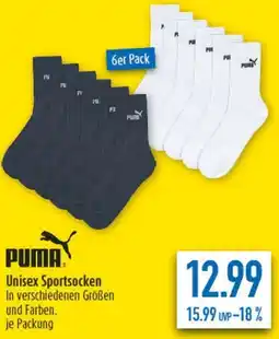 diska PUMA Unisex Sportsocken Angebot