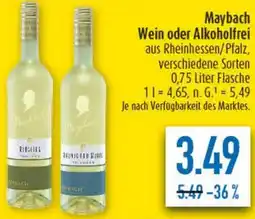 diska Maybach Wein oder Alkoholfrei Angebot