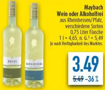 diska Maybach Wein oder Alkoholfrei Angebot