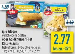 diska iglo Filegro oder Goldknusper Filet Käse-Kräuter Angebot