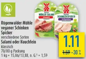 diska Rügenwalder Mühle veganer Schinken Spicker, Salami oder Hauchfein Angebot