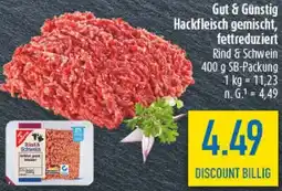 diska Gut & Günstig Hackfleisch gemischt, fettreduziert Angebot