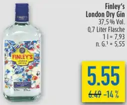diska Finley's London Dry Gin Angebot