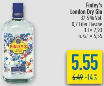 diska Finley's London Dry Gin Angebot