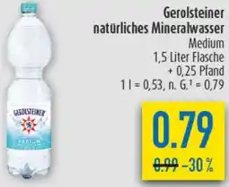 diska Gerolsteiner natürliches Mineralwasser Angebot