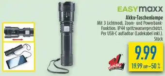 diska Easymaxx Akku-Taschenlampe Angebot