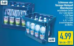 diska Lichtenauer oder Thüringer Waldquell Mineralwasser Angebot