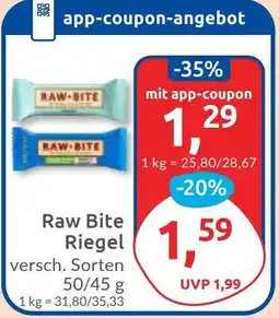 Budni Raw Bite Riegel Angebot
