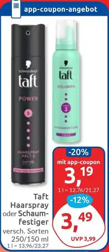Budni Taft Haarspray oder Schaumfestiger Angebot