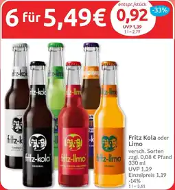 Budni Fritz Kola oder Limo Angebot