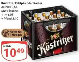 Globus Köstritzer Edelpils oder Radler Angebot