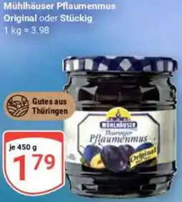 Globus Mühlhäuser Pflaumenmus Original oder Stückig Angebot