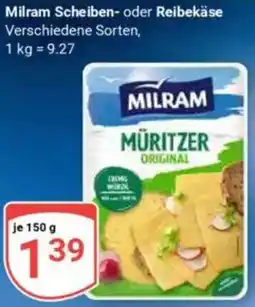 Globus Milram Scheiben- oder Reibekäse Angebot