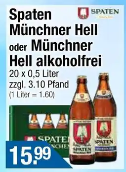 Getränke City Spaten münchner hell oder münchner hell alkoholfrei Angebot