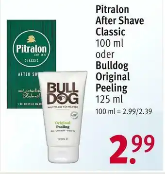 Rossmann Pitralon oder bulldog after shave oder original peeling Angebot