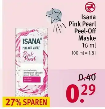 Rossmann Isana pink pearl peel-off maske Angebot