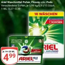 Globus Ariel Waschmittel Pulver, Flüssig oder Pods Angebot