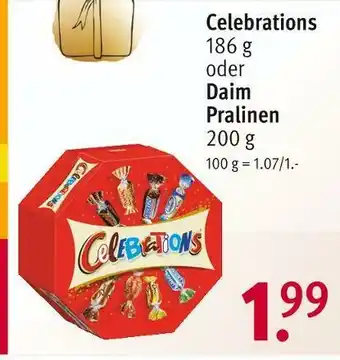 Rossmann Celebrations oder daim pralinen Angebot