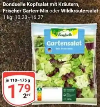 Globus Bonduelle Kopfsalat mit Kräutern, Frischer Garten-Mix oder Wildkräutersalat Angebot