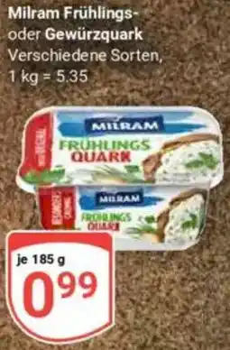Globus Milram Frühlings- oder Gewürzquark Angebot