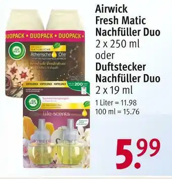 Rossmann Airwick fresh matic nachfüller duo oder duftstecker Angebot