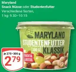 Globus Maryland Snack Nüsse oder Studentenfutter Angebot